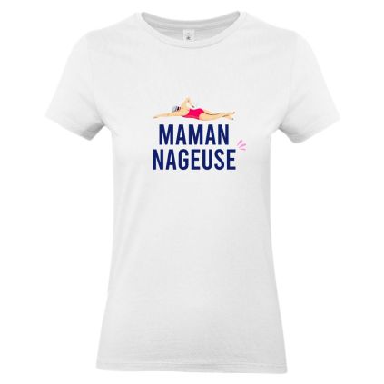 Tee shirt blanc Femme Maman Nageuse