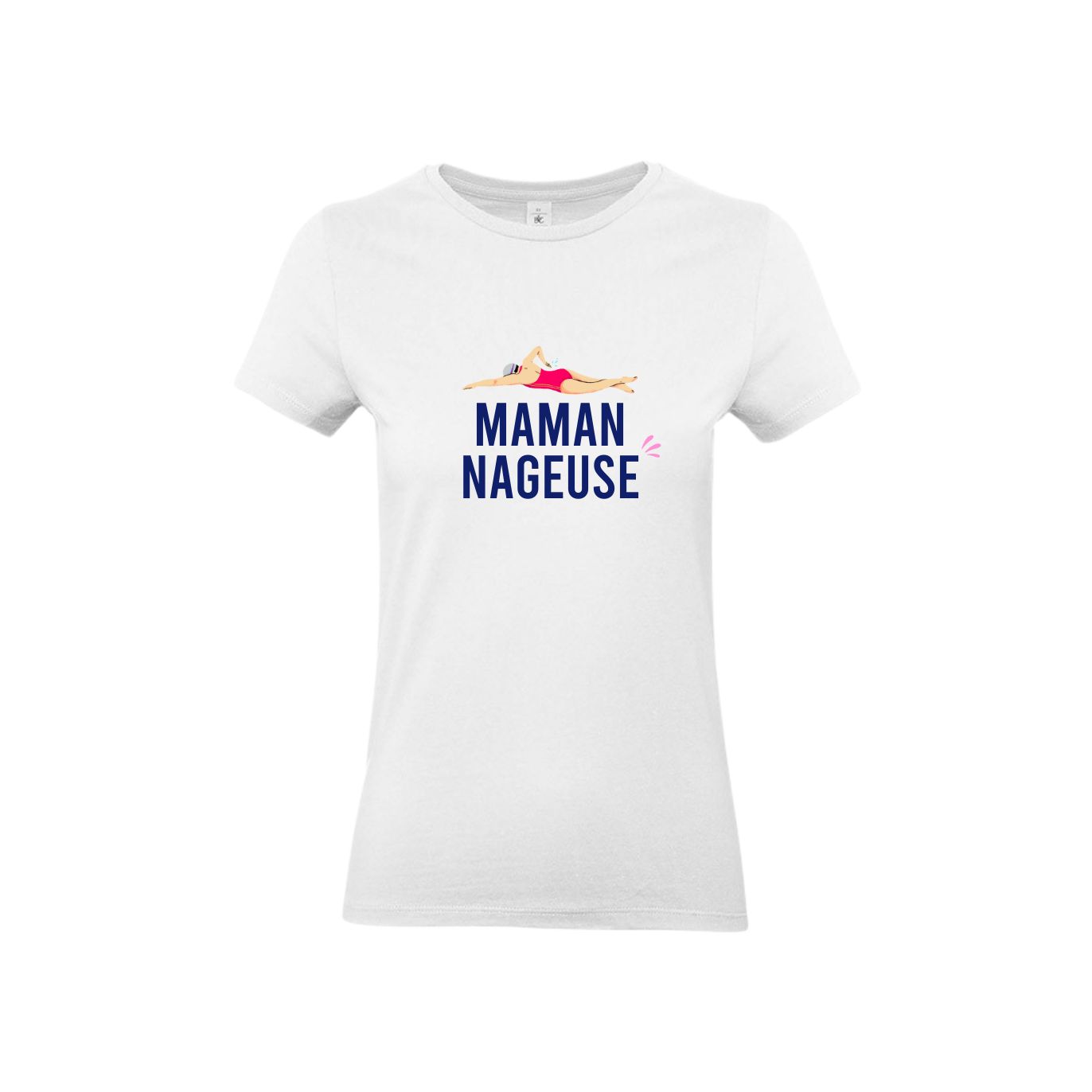 Tee shirt blanc Femme Maman Nageuse