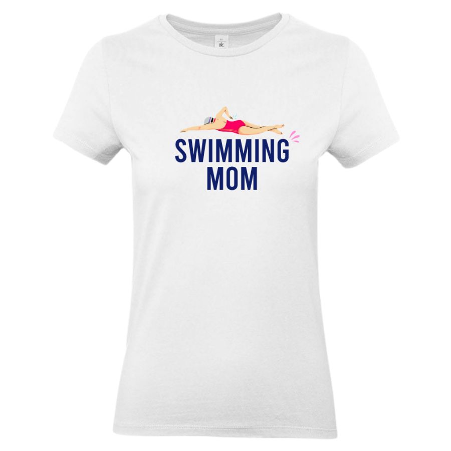 Tee shirt Blanc Femme Swimming Mom